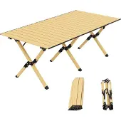 Outsunny Picknicktafel-Aluminium-117L x 60B x 44H cm-Eiken