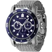 Invicta Pro Diver 47237 Heren Horloge - Quartz Uurwerk - Roestvrij Staal met blauwe Wijzerplaat - 48mm