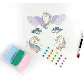 Derform Eenhoorn Schminkset met Diamantjes en Tattoos -