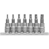 YATO YT-0461 Set bits voor sleutels, Torx, 35 mm lang, met 1/4" dop. 7 stuks
