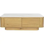 Housecraft living Almira Salontafel 120x60 cm Hout/ Marmerlook Naturel