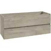 Wiesbaden Onderkast alvara 120x46 cm 2 laden 2 uitsparingen grijs eiken