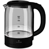 BLAUMANN Black Silver Waterkoker Zwart zwart Glas Waterkoker