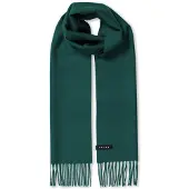Falke Basic Woven With Fringes sneldrogend warm wol wintersjaal unisex groen - maat ONESIZE