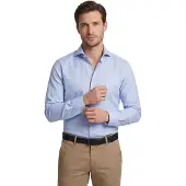 Ledub Overhemd Modern Fit effen lichtblauw stretch