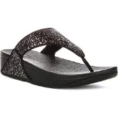 FitFlop Lulu Multi-Tonal Glitter Toe-Post Sandals Dames Slippers - Zwart Multi