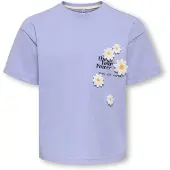 ONLY KIDS MINI T-shirt lila Paars Meisjes Katoen Ronde hals Printopdruk - maat 104