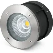 Faro Suria-12 - ronde grondspot voor buiten - Ø 180 mm, Ø 165 mm inbouwmaat - 12W LED incl. - IP67 - satijn inox - 24 graden