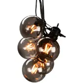 Konstsmide Lichtsnoer 14.5 meter | Globe | 10 bollen | Extra warm wit | Grey Smoky | IP44 |