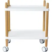 Paper Flow Serveerwagen, beuk massief hout, B 500 x D 360 x H 550 mm, 2 legborden, wit