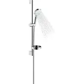 Hansgrohe crometta vario doucheset 65 cm - 2 straalsoorten - met zeepschaal - wit/ chroom - diameter handdouche 100 mm