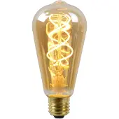 Lucide LED Filament Lamp E27 ST64 Amber Schemersensor - 300lm 2200K - Niet Dimbaar