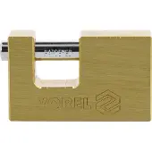 VOREL RECTANGULAR BRASS PADLOCK 75MM
