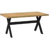 vidaXL Eettafel NOAIN X-vormige poten 160x90x75 cm massief hout