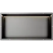 Guido Gusto Gun Metal RVS Inbouwnis 30x60x10cm met tegelflens LED verlichting