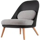 Paper Flow Lounge fauteuil, gestoffeerd, B 700 x D 655 x H 755 mm, 4-poten, zwarte zitschaal