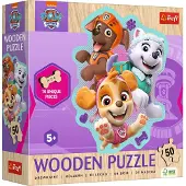 Trefl PAW Patrol houten puzzel 50 stukjes - educatief kinderspel.