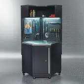 Datona Werkplaatsinrichting PREMIUM hoekwerkbank met RVS werkblad - Zwart