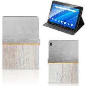 B2Ctelecom Lenovo Tab E10 Tablet Book Cover Wood Concrete