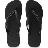 Uzurii Zilveren kleine teenslipper zwart