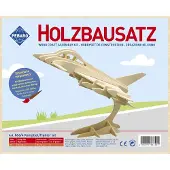 Donau houten bouwset Eurofighter vliegtuig 25x20 cm modelbouw.