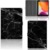 B2Ctelecom iPad 10.2 2019 | iPad 10.2 2020 | 10.2 2021 Leuk Tablet hoesje Marmer Zwart - Origineel Cadeau Vader
