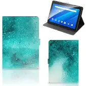 B2Ctelecom Hoes Lenovo Tab E10 Painting Blue