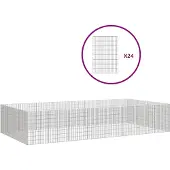 vidaXL Dierenverblijf 24 panelen 54x80 cm gegalvaniseerd ijzer