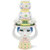 Bjørn Wiinblad Lady with hat kandelaar H16 cm Roze