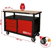 Ks Tools 865.0101 Werkbank (b x h x d) 1200 x 840 x 600 mm Zwart, Rood