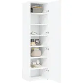vidaXL Hoge kast 50x42,5x185 cm bewerkt hout wit