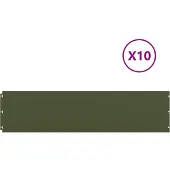 vidaXL Gazonranden 10 st 25x103 cm koudgewalst staal olijfgroen