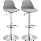 HOMCOM -Barhocker-Kunstleder-38L x 42B x 82-104H cm-Grau