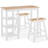 vidaXL 3-delige Barset MDF wit