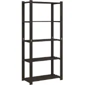 vidaXL Opbergrek 5-laags 80x38x170 cm massief grenenhout zwart