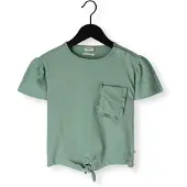 Your Wishes Meisjes Tops & T-shirts Textured Jersey Front Tie Shirt - Groen - Maat 110