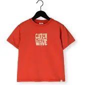 Your Wishes T-shirt oranje Jongens Stretchkatoen Ronde hals Tekst - maat 110
