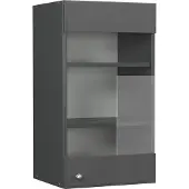 Vicco Fame-Line Glazen keukenkast – 40 cm Anthrazit-Gold Landhaus