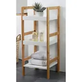Huismerk Premium Badkamerrek MDF En Bamboe - 30 X 30 X 72 CM