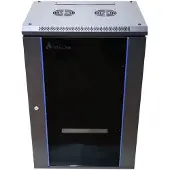 Extralink 18U 600X600 WALL-MOUNTED RACKMOUNT CABINET BLACK Wandrek Zwart