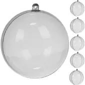 Ruhhy Transparante Kerstballen 10 cm - Set van 5 - Ideaal voor DIY Decoratie