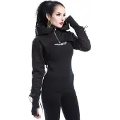 Chemical Black - Gothic Vest met capuchon - Ebony Bolero - XS tot XL - voor Vrouwen - zwart - Maat L
