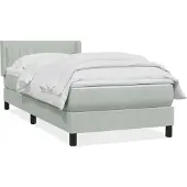 vidaXL Boxspring met matras fluweel lichtgrijs 90x220 cm