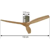 LUCANDE plafondventilator Vindur, nikkel, DC, stil Vindur, hout licht, Woon-/ Eetkamer, Hout, Modern