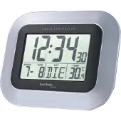 Technoline Digitale wandklok WS8005 22,8 cm x 2,8 cm x 18 cm Zilver, zwart