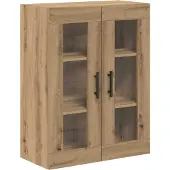 vidaXL Highboard 2 st Artisan Eiken 69,5 x 34 x 180 cm Bewerkt hout