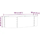 vidaXL Verhoogde plantenbak, groen, 160 x 80 x 44 cm, staal
