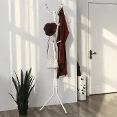 Bobbel Home Staande Kapstok met 12 Haken - Metaal/ Beuken - Zwart
