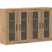 vidaXL Wandgemonteerde Kasten 2 st Artisan eiken en zwart Bewerkt hout