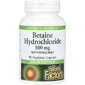 Natural Factors - Betaine Hydrochloride met Fenegriek (90 Capsules)
